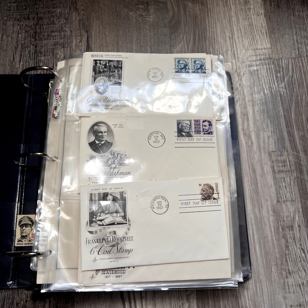 VINTAGE US First Day Cover Stamp Collection 1967-1970s Album Commemorative